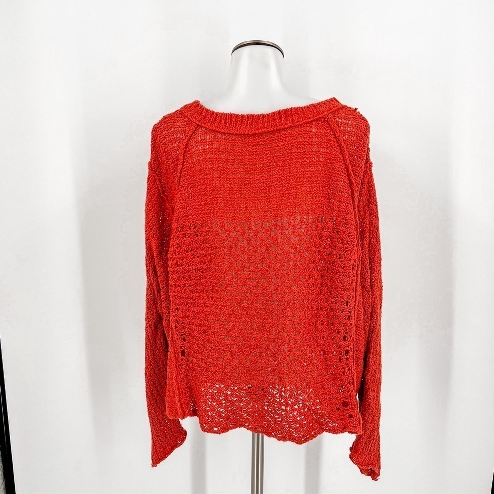 Free People Crochet Off the Shoulder Sweater - Picture 2 of 5